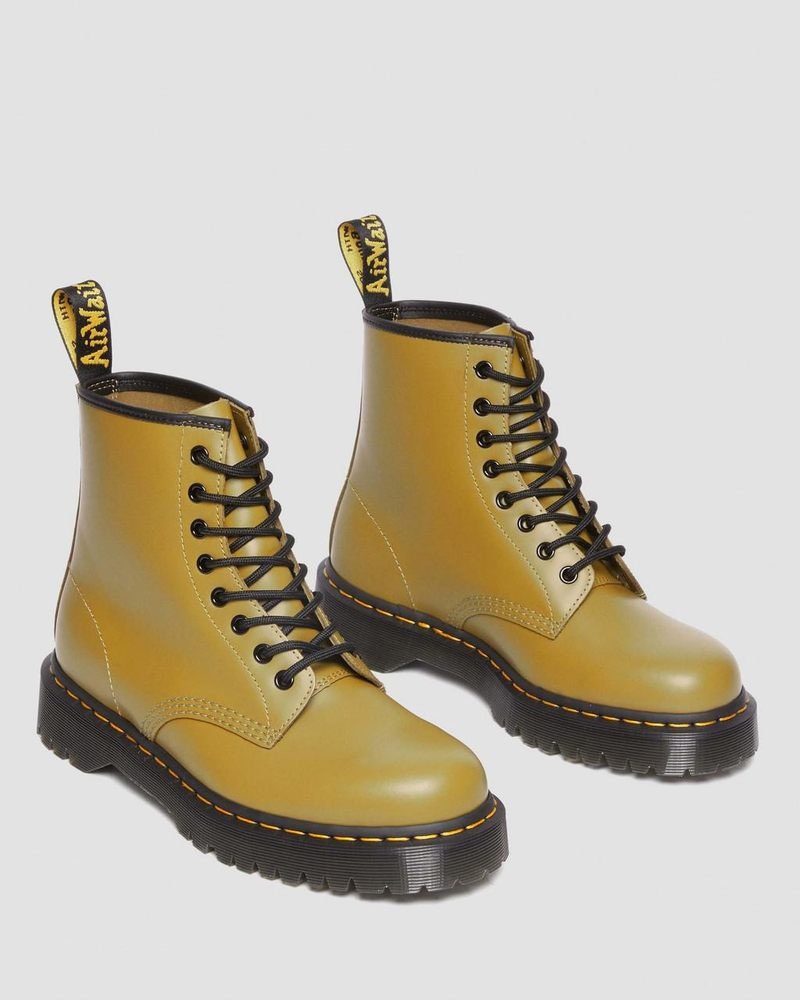 Botas de Plataforma Dr Martens 1460 Bex Smooth Cuero Encaje Up Boots (Smooth Cuero) Verde Oliva | TK50-H7PH