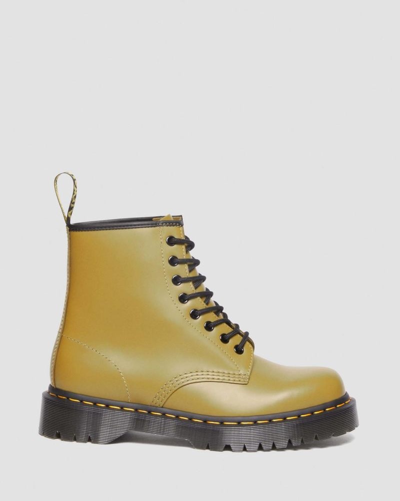 Botas de Plataforma Dr Martens 1460 Bex Smooth Cuero Encaje Up Boots (Smooth Cuero) Verde Oliva | TK50-H7PH