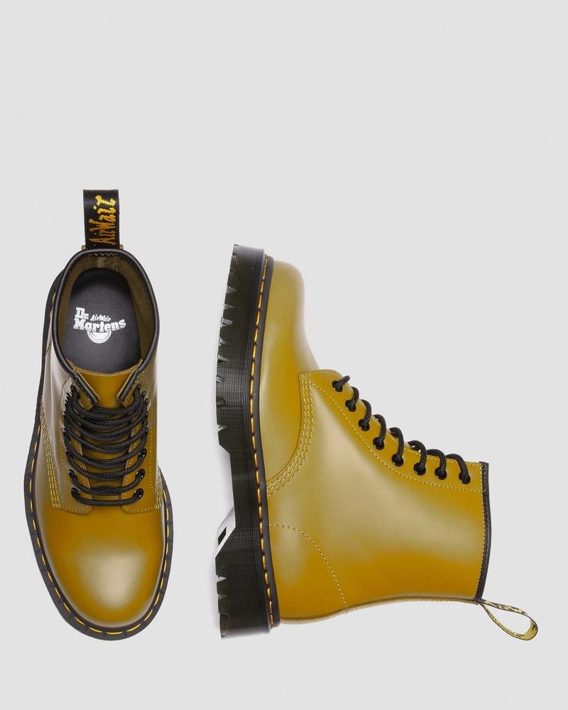 Botas de Plataforma Dr Martens 1460 Bex Smooth Cuero Encaje Up Boots (Smooth Cuero) Verde Oliva | TK50-H7PH