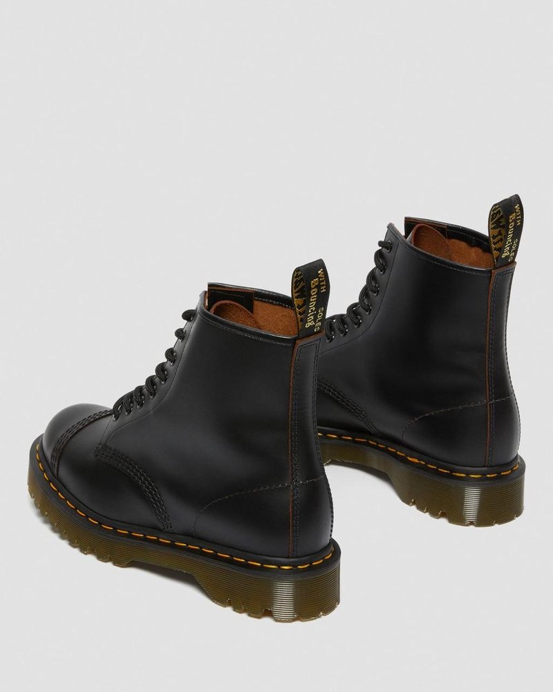 Botas de Plataforma Dr Martens 1460 Bex Made in England Puntera Cap Encaje Up Boots (Quilon) Negras | VO06-O6WK