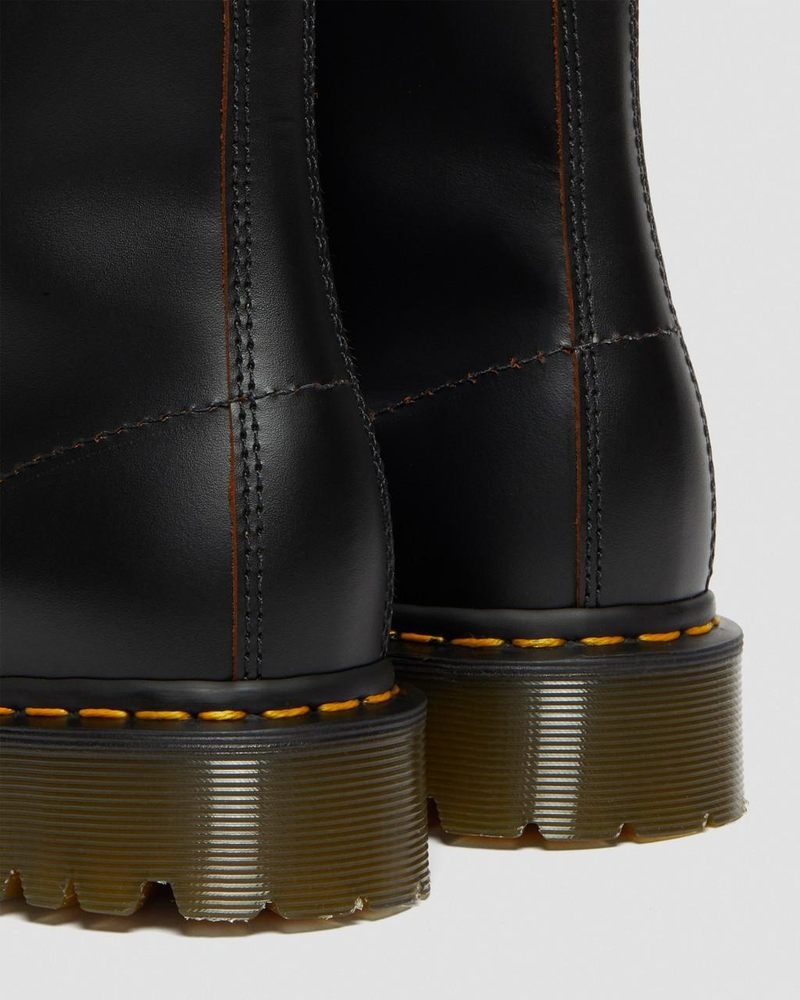 Botas de Plataforma Dr Martens 1460 Bex Made in England Puntera Cap Encaje Up Boots (Quilon) Negras | VO06-O6WK