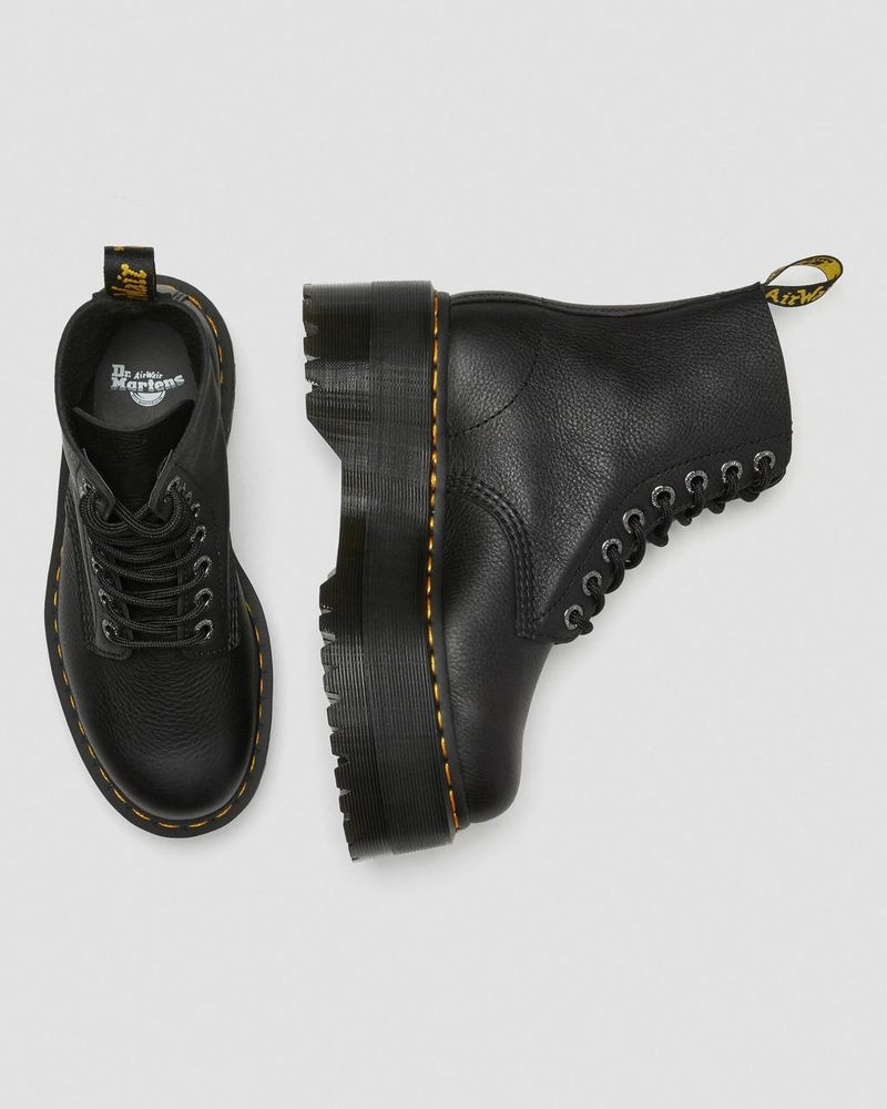 Botas de Plataforma Dr Martens 1460 Pascal Max Cuero Plataforma Boots (Pisa) Negras | RQ29-P7LD