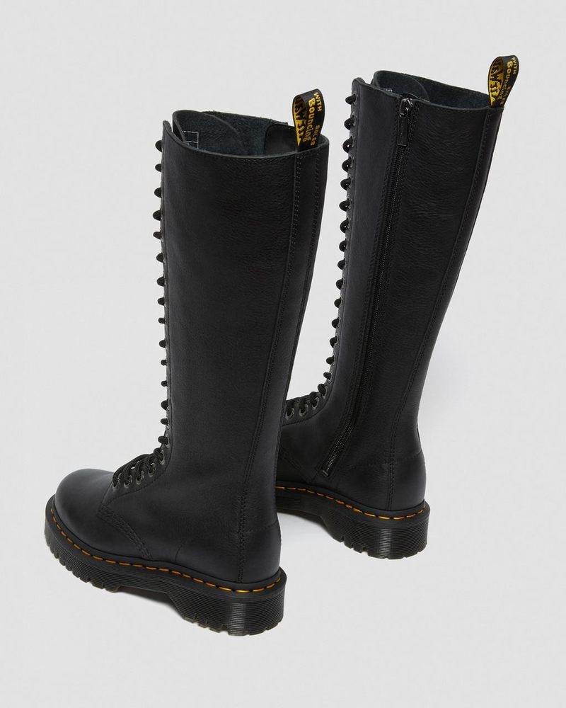 Botas de Plataforma Dr Martens 1B60 Bex Pisa Cuero Knee High Boots (Pisa) Negras | ZX02-E6UM