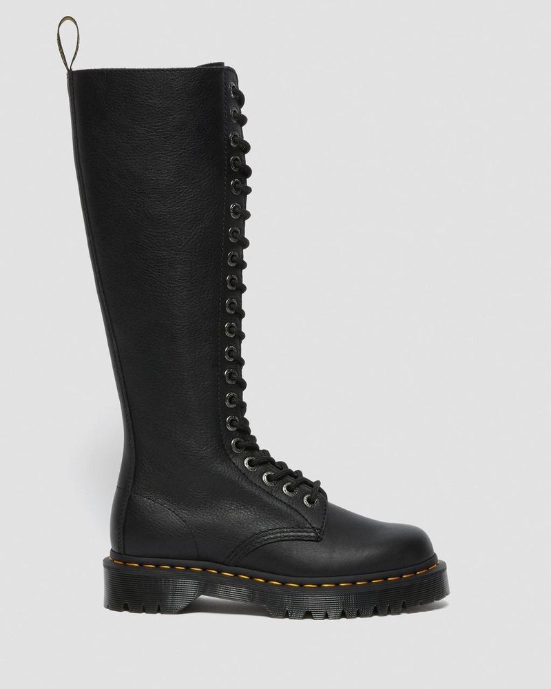 Botas de Plataforma Dr Martens 1B60 Bex Pisa Cuero Knee High Boots (Pisa) Negras | ZX02-E6UM