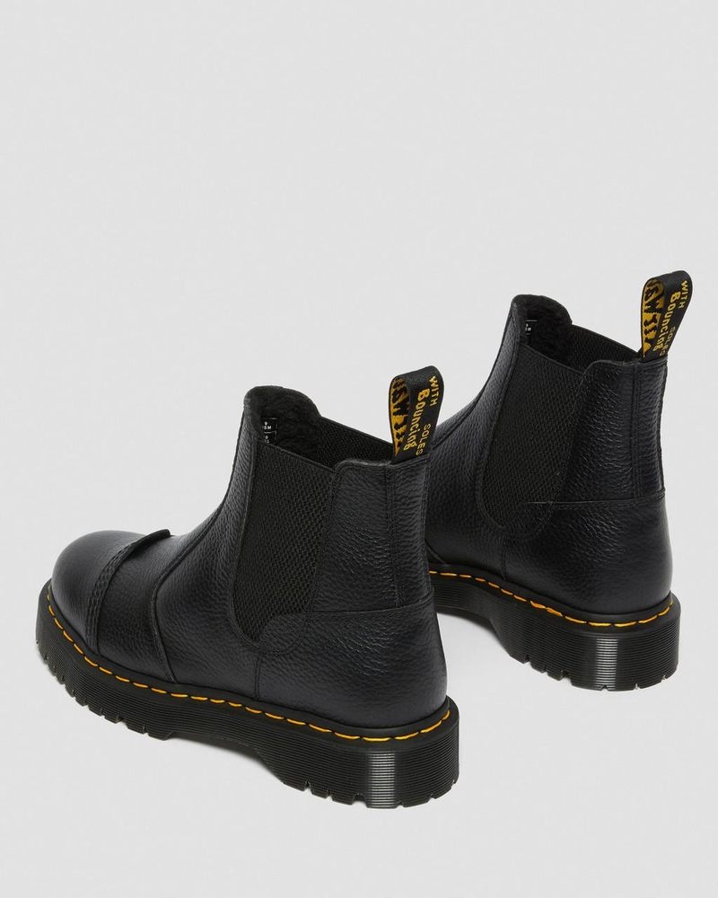 Botas de Plataforma Dr Martens 2976 Bex Fleece-Forro Plataforma Chelsea Boots (Milled Nappa) Negras | GI27-B8RU