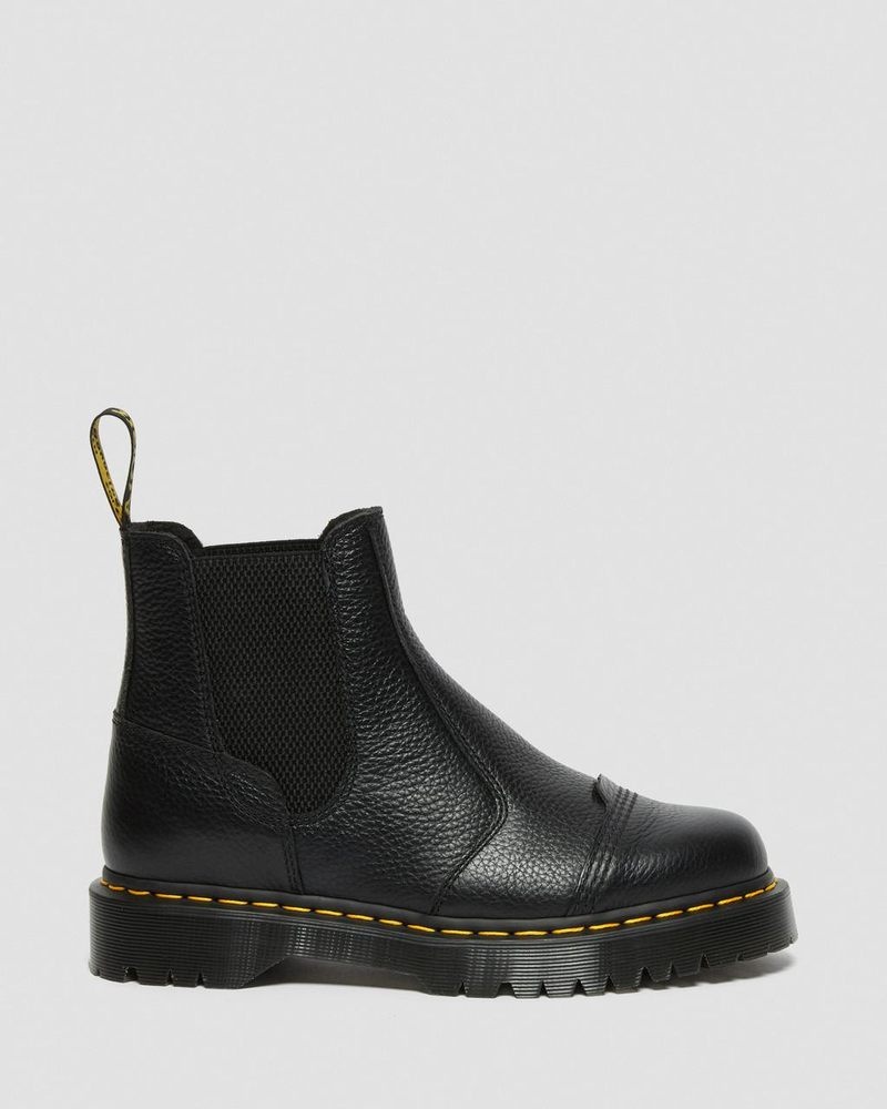 Botas de Plataforma Dr Martens 2976 Bex Fleece-Forro Plataforma Chelsea Boots (Milled Nappa) Negras | GI27-B8RU