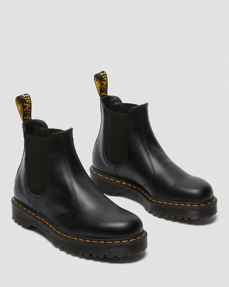 Botas de Plataforma Dr Martens 2976 Bex Smooth Cuero Chelsea Boots (Smooth Cuero) Negras | XA45-L7EC