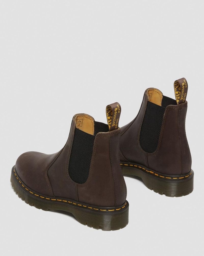 Botas de Plataforma Dr Martens 2976 Bex Crazy Horse Chelsea Boots (Crazy Horse) Marrones Oscuro | TZ40-V1PS