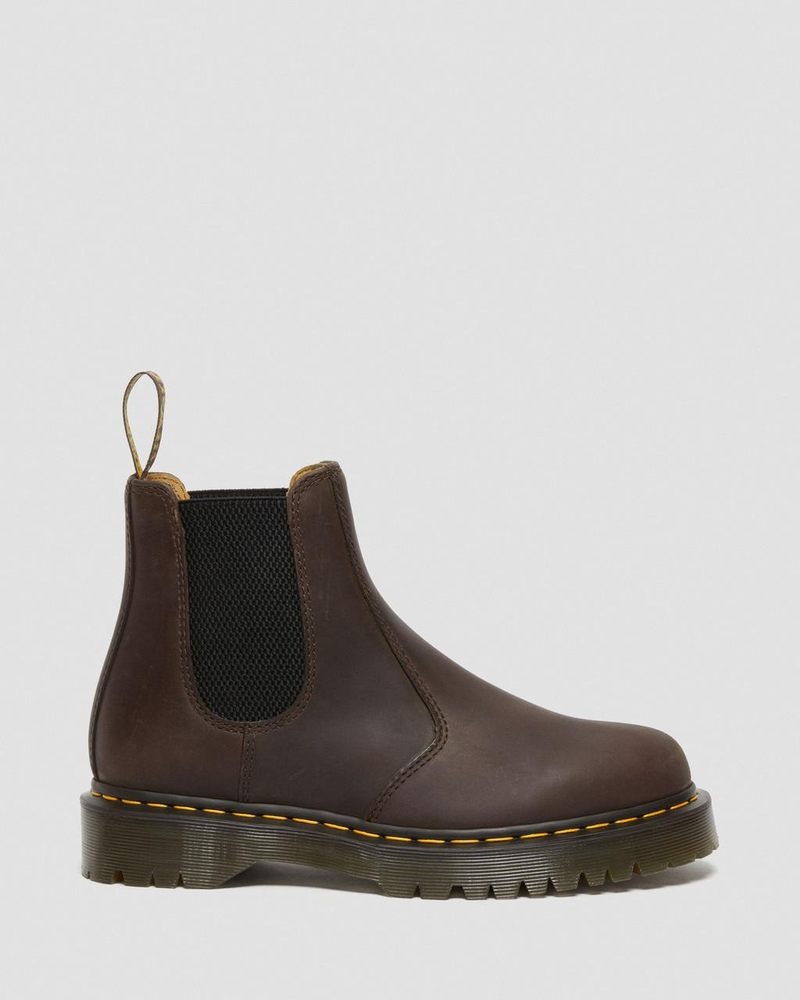 Botas de Plataforma Dr Martens 2976 Bex Crazy Horse Chelsea Boots (Crazy Horse) Marrones Oscuro | TZ40-V1PS