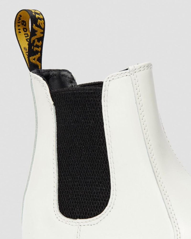 Botas de Plataforma Dr Martens 2976 Smooth Cuero Plataforma Chelsea Boots (Smooth Cuero) Blancas | HM71-X2DP