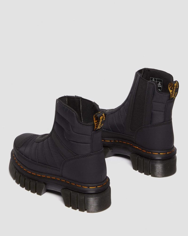 Botas de Plataforma Dr Martens Audrick Acolchado Plataforma Chelsea Boots (Rubberised Cuero+Warm Acolchado) Negras | GO56-L1ZP