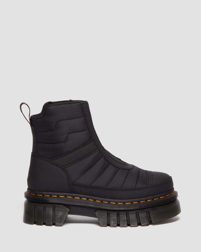 Botas de Plataforma Dr Martens Audrick Acolchado Plataforma Chelsea Boots (Rubberised Cuero+Warm Acolchado) Negras | GO56-L1ZP