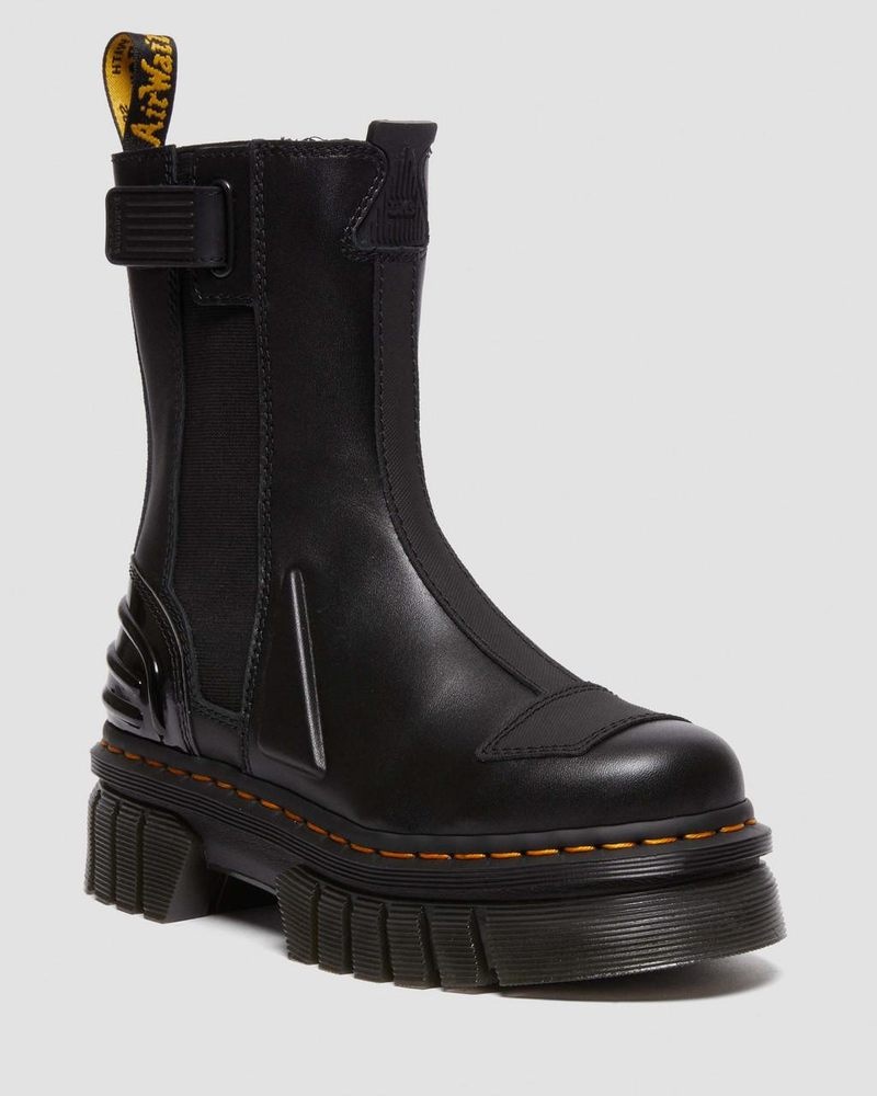 Botas de Plataforma Dr Martens Audrick Alternative Cuero Chelsea Hi Plataforma Boots Negras | KO15-E8JT