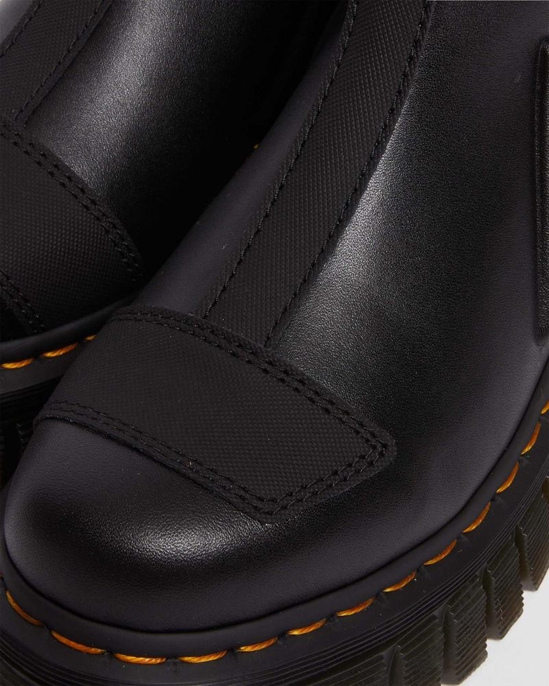 Botas de Plataforma Dr Martens Audrick Alternative Cuero Chelsea Hi Plataforma Boots Negras | IW88-R5QQ