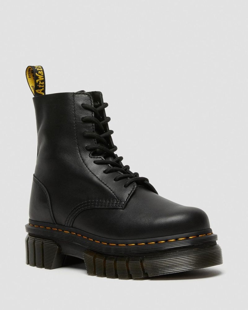 Botas de Plataforma Dr Martens Audrick Nappa Cuero Plataforma Ankle Boots (Nappa Lux) Negras | IR73-F6MS