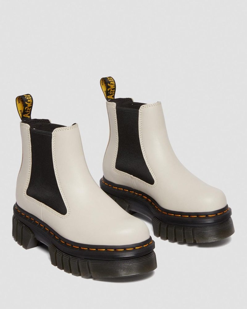 Botas de Plataforma Dr Martens Audrick Nappa Cuero Plataforma Chelsea Boots (Nappa Lux) Gris | VO38-F2FH