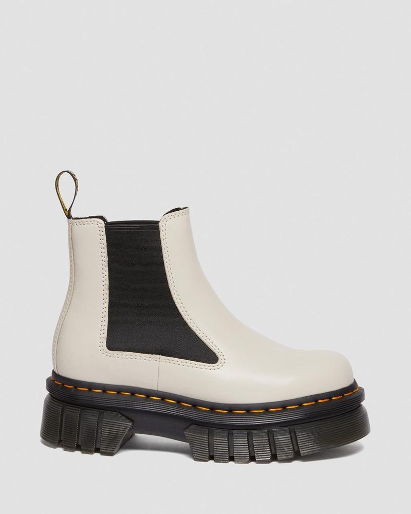 Botas de Plataforma Dr Martens Audrick Nappa Cuero Plataforma Chelsea Boots (Nappa Lux) Gris | VO38-F2FH