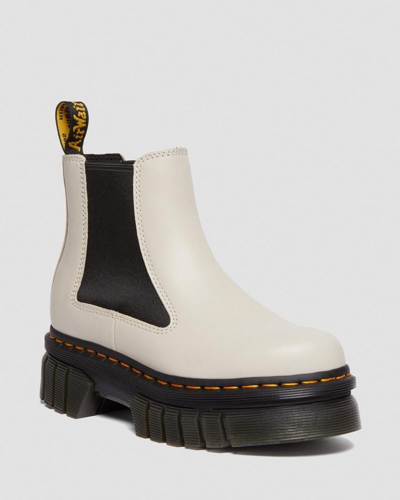 Botas de Plataforma Dr Martens Audrick Nappa Cuero Plataforma Chelsea Boots (Nappa Lux) Gris | VO38-F2FH