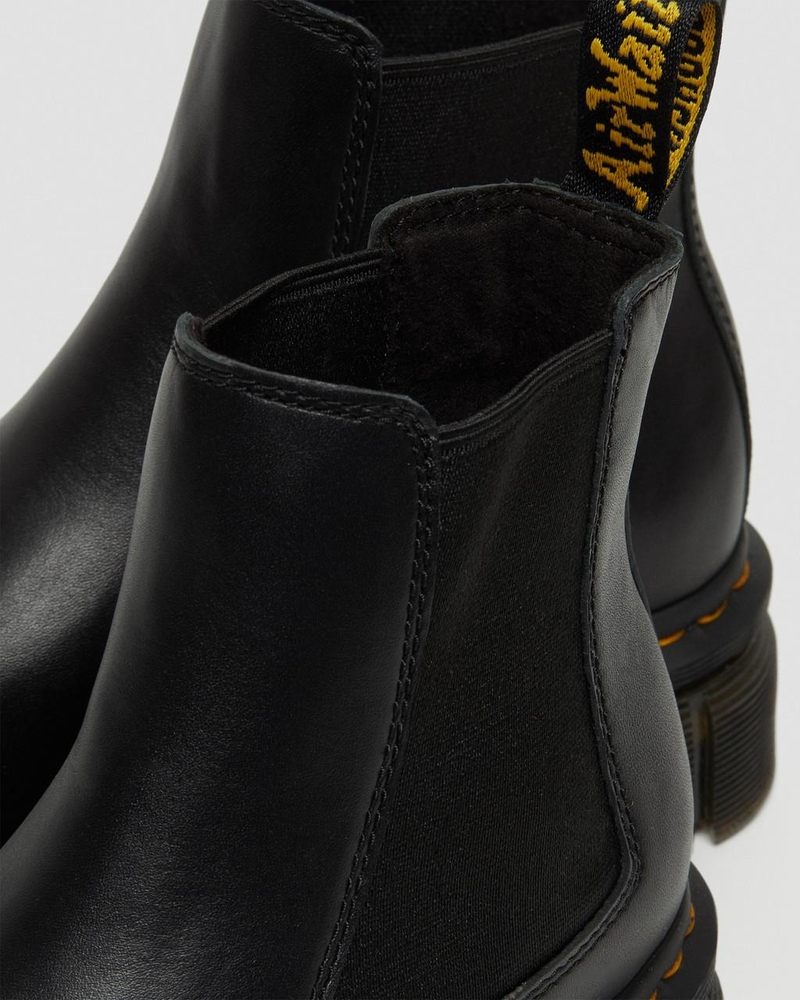 Botas de Plataforma Dr Martens Audrick Nappa Cuero Plataforma Chelsea Boots (Nappa Lux) Negras | GE85-N2TT