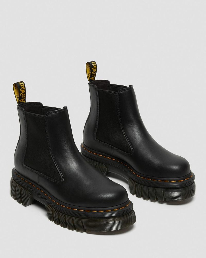 Botas de Plataforma Dr Martens Audrick Nappa Cuero Plataforma Chelsea Boots (Nappa Lux) Negras | RB52-A0NV