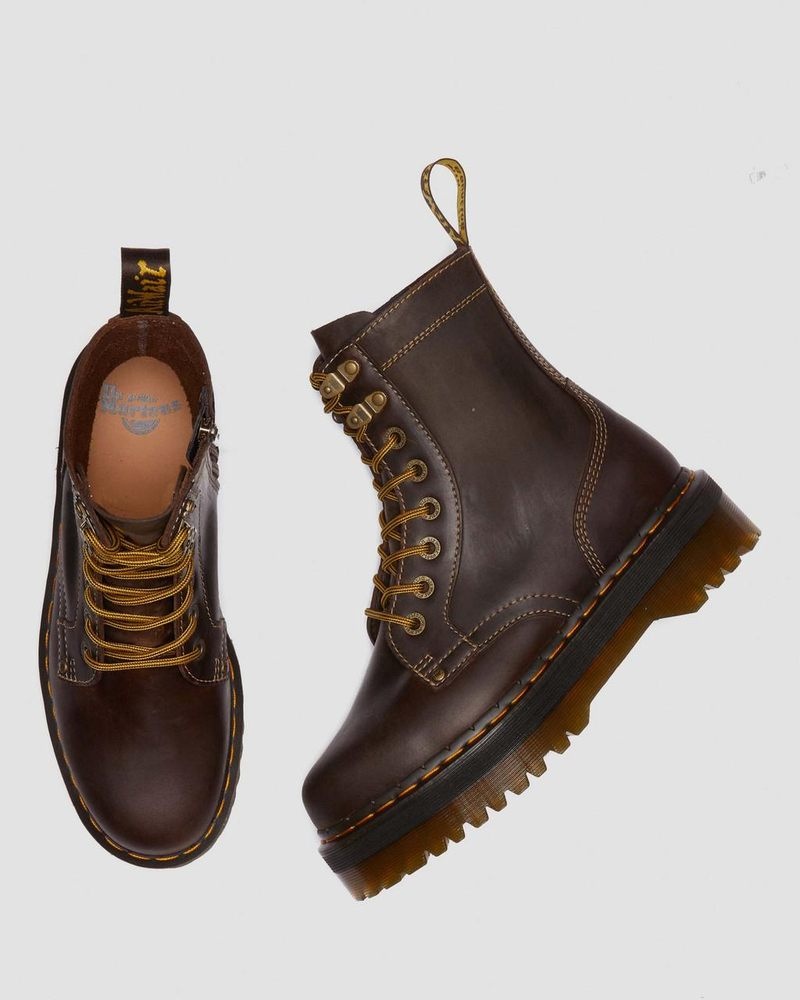 Botas de Plataforma Dr Martens Jadon Boot Arc Crazy Horse Platforms (Crazy Horse) Marrones | UU54-J6CA