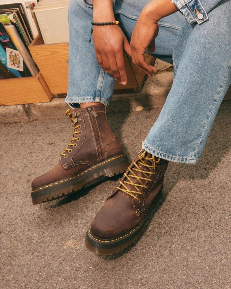 Botas de Plataforma Dr Martens Jadon Boot Arc Crazy Horse Platforms (Crazy Horse) Marrones | ON10-N8KH