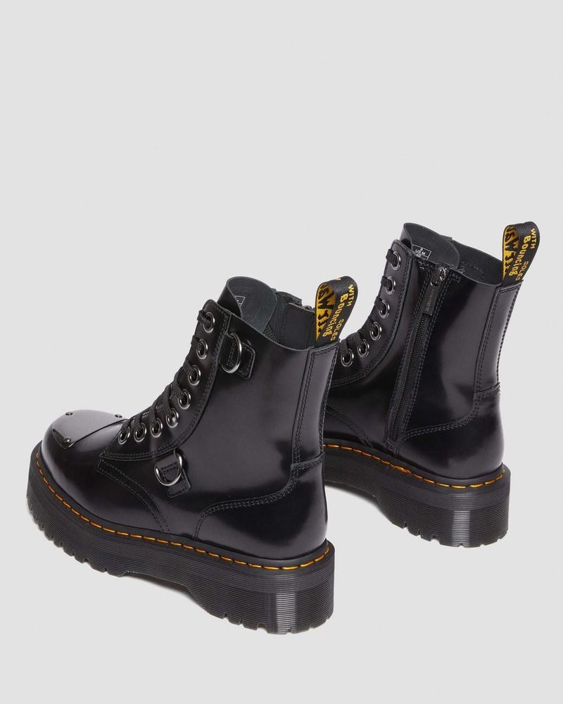 Botas de Plataforma Dr Martens Jadon Boot Puntera Guard Cuero Platforms (Buttero) Negras | KE75-T3YN