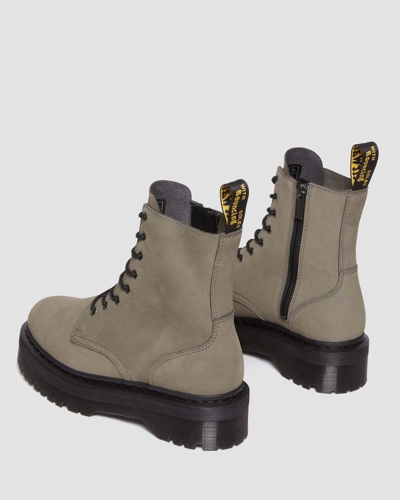 Botas de Plataforma Dr Martens Jadon Boot Milled Nubuck Platforms (Milled Nubuck Wp) Gris | FE83-V8JQ