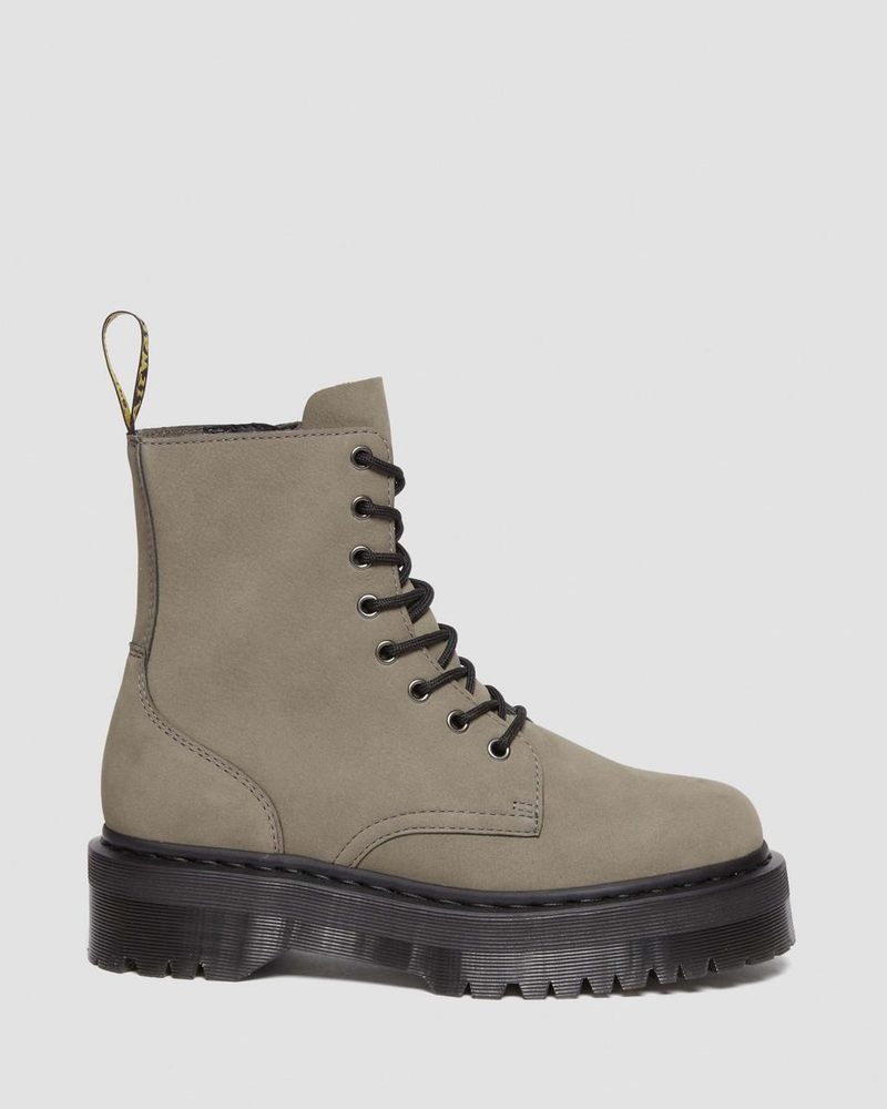 Botas de Plataforma Dr Martens Jadon Boot Milled Nubuck Platforms (Milled Nubuck Wp) Gris | FE83-V8JQ