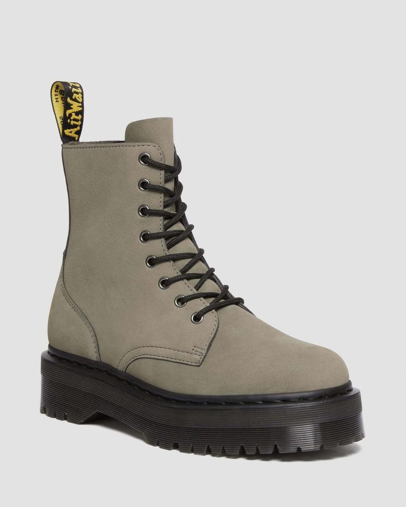 Botas de Plataforma Dr Martens Jadon Boot Milled Nubuck Platforms (Milled Nubuck Wp) Gris | FE83-V8JQ