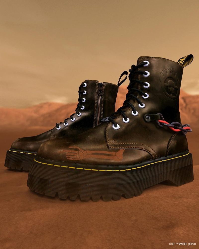 Botas de Plataforma Dr Martens Jadon Boot WB Mad Max Cuero Platforms (Orleans) Verde Menta | ZO98-Z7HD