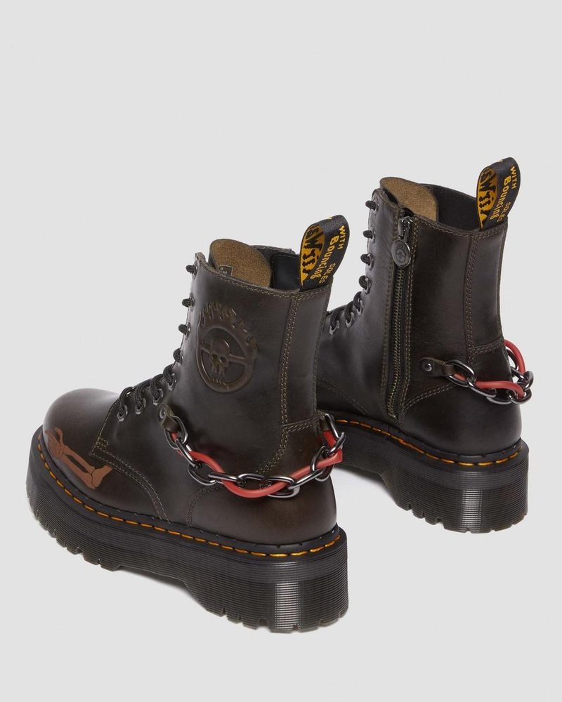 Botas de Plataforma Dr Martens Jadon Boot WB Mad Max Cuero Platforms (Orleans) Verde Menta | ZO98-Z7HD