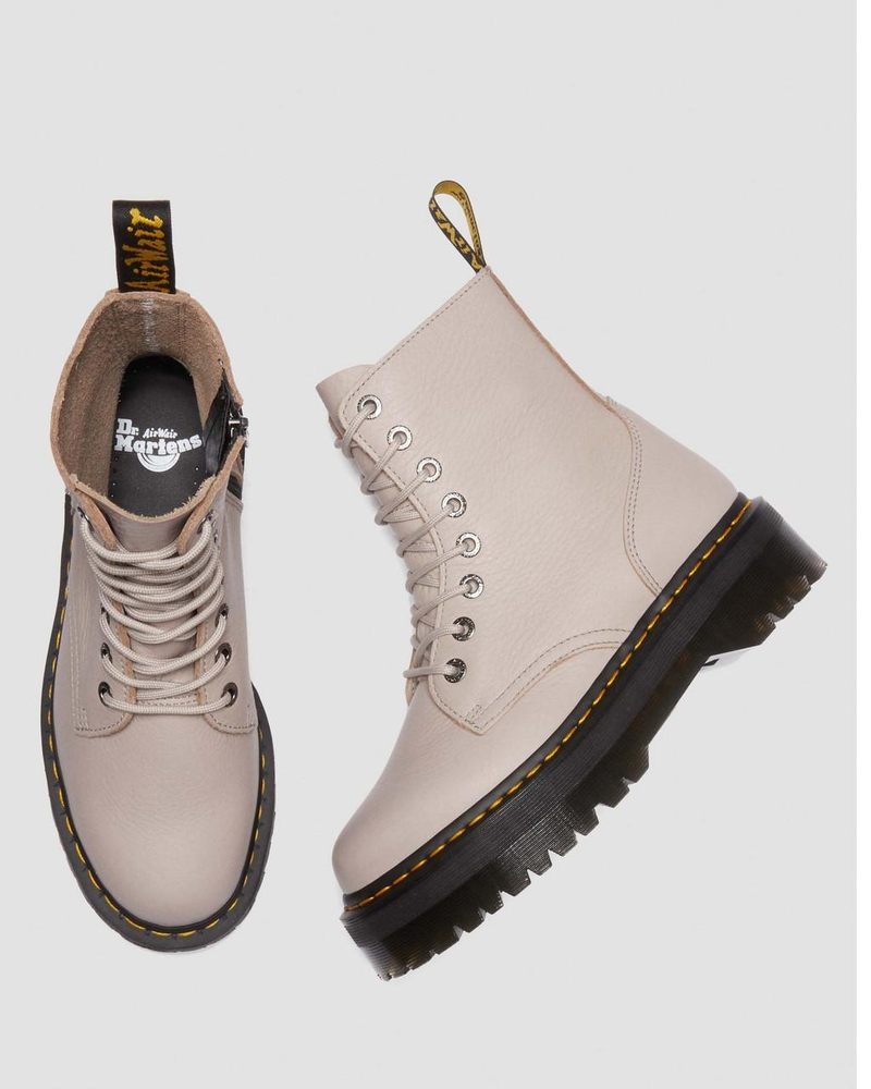 Botas de Plataforma Dr Martens Jadon III Boot Pisa Cuero Platforms (Pisa) Vintage Taupe | LW64-X1ZC