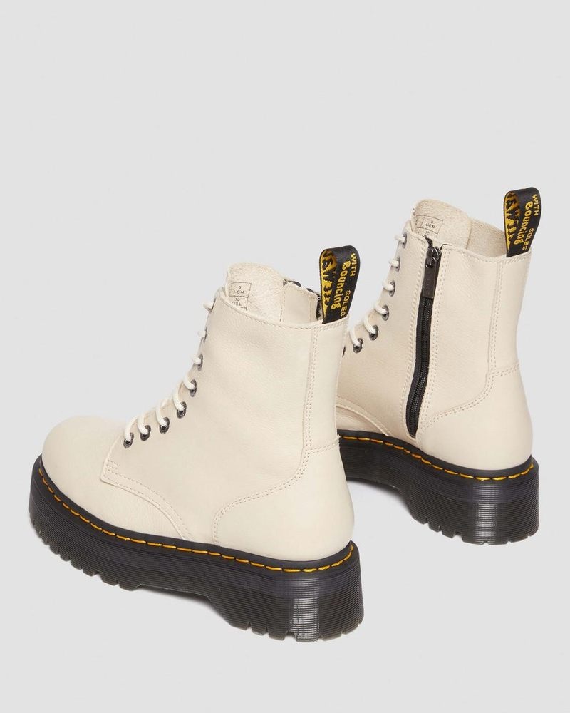 Botas de Plataforma Dr Martens Jadon III Boot Pisa Cuero Platforms (Pisa) Beige | FA85-Q1CZ