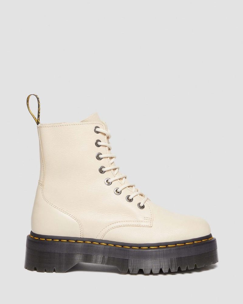 Botas de Plataforma Dr Martens Jadon III Boot Pisa Cuero Platforms (Pisa) Beige | FA85-Q1CZ