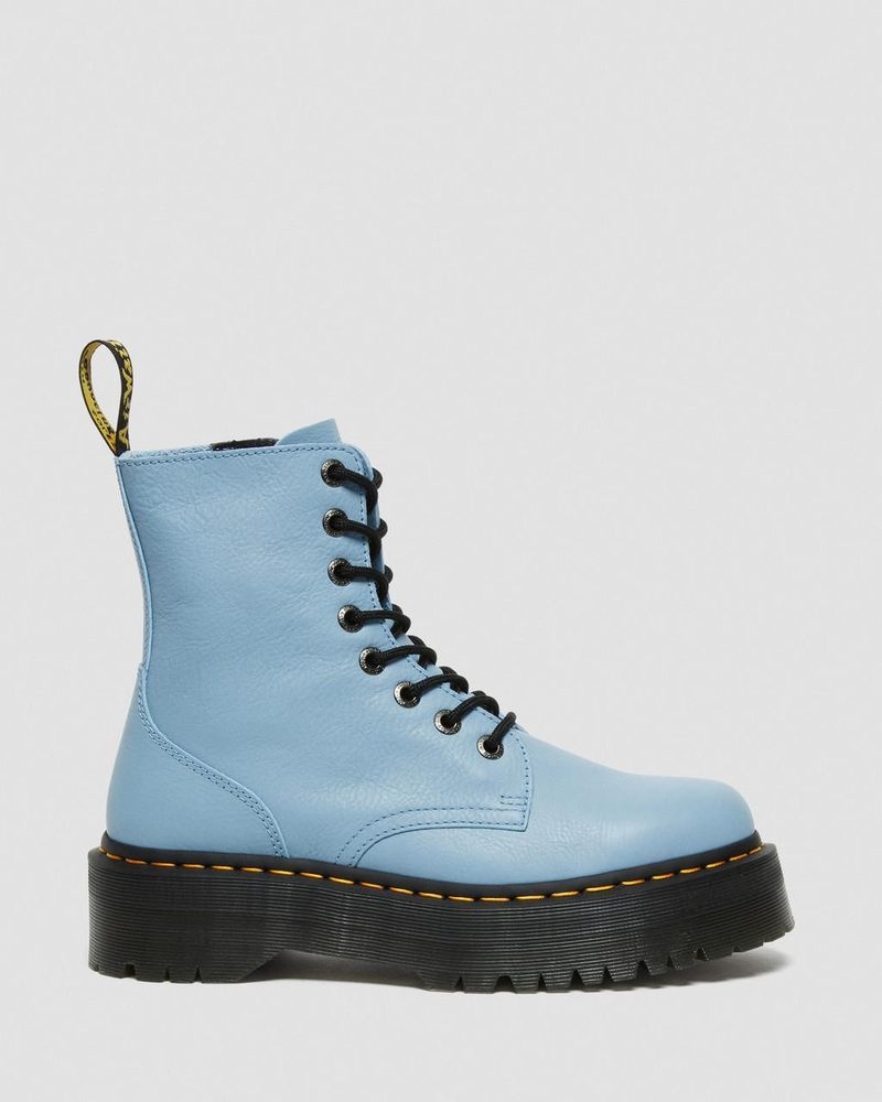 Botas de Plataforma Dr Martens Jadon III Boot Pisa Cuero Platforms (Pisa) Azules | UC99-T3IK