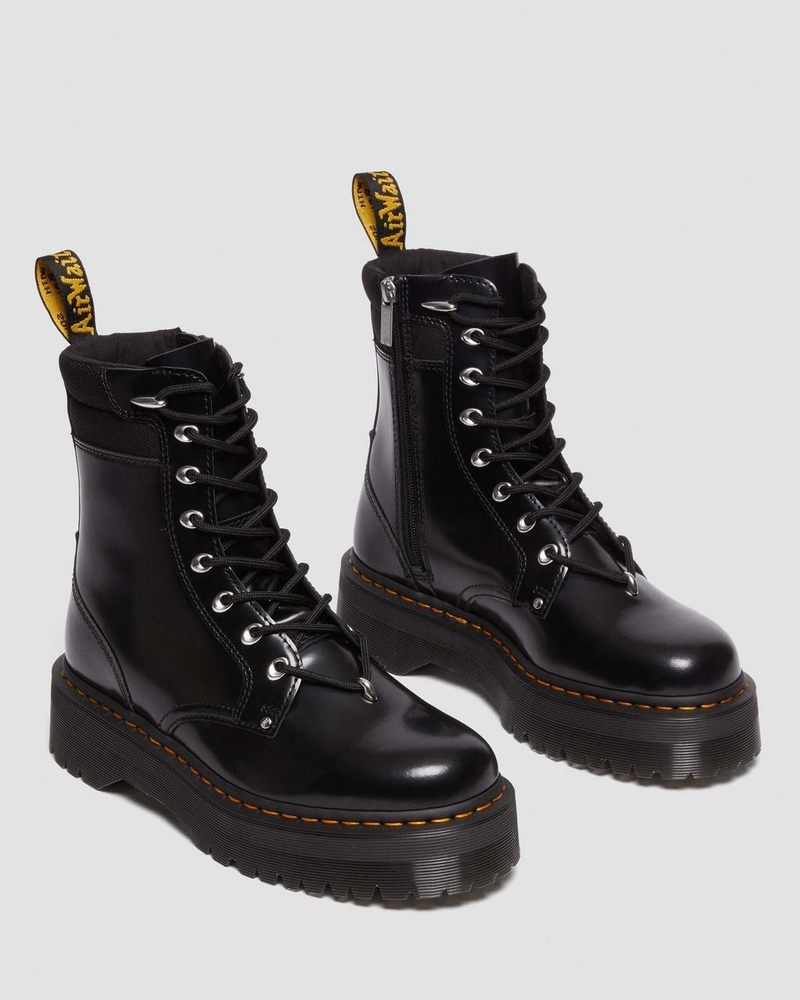 Botas de Plataforma Dr Martens Jadon II Boot Hardware Buttero Cuero Platforms (Buttero) Negras | HX91-G5IH