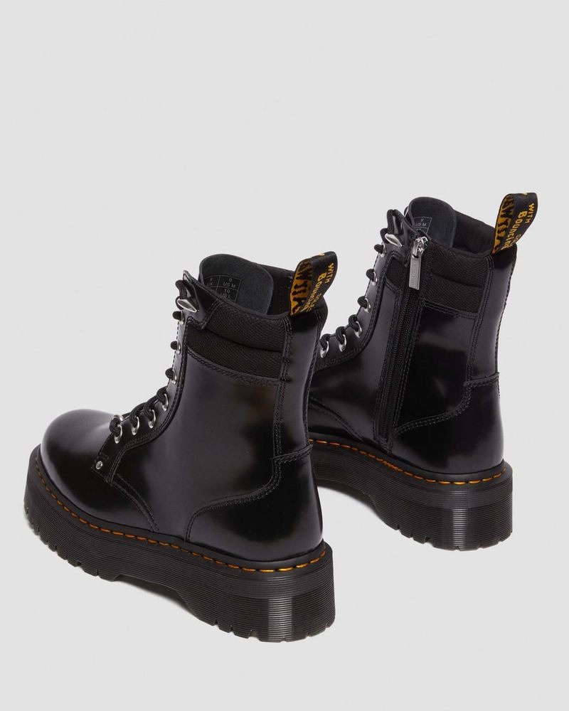 Botas de Plataforma Dr Martens Jadon II Boot Hardware Buttero Cuero Platforms (Buttero) Negras | HX91-G5IH