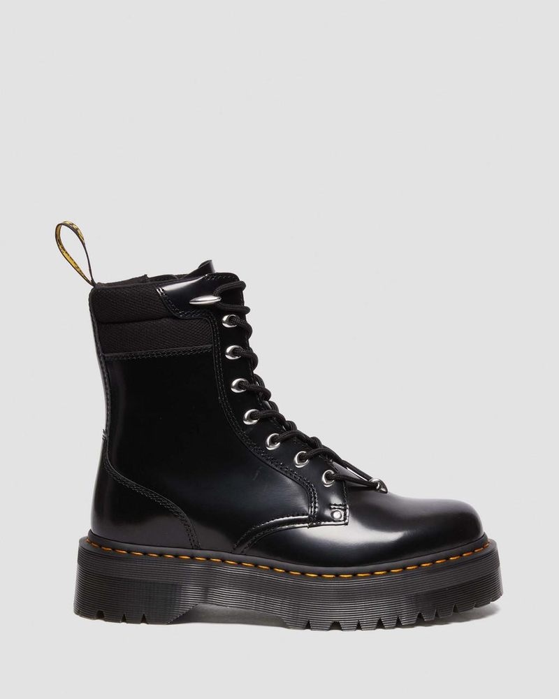 Botas de Plataforma Dr Martens Jadon II Boot Hardware Buttero Cuero Platforms (Buttero) Negras | HX91-G5IH