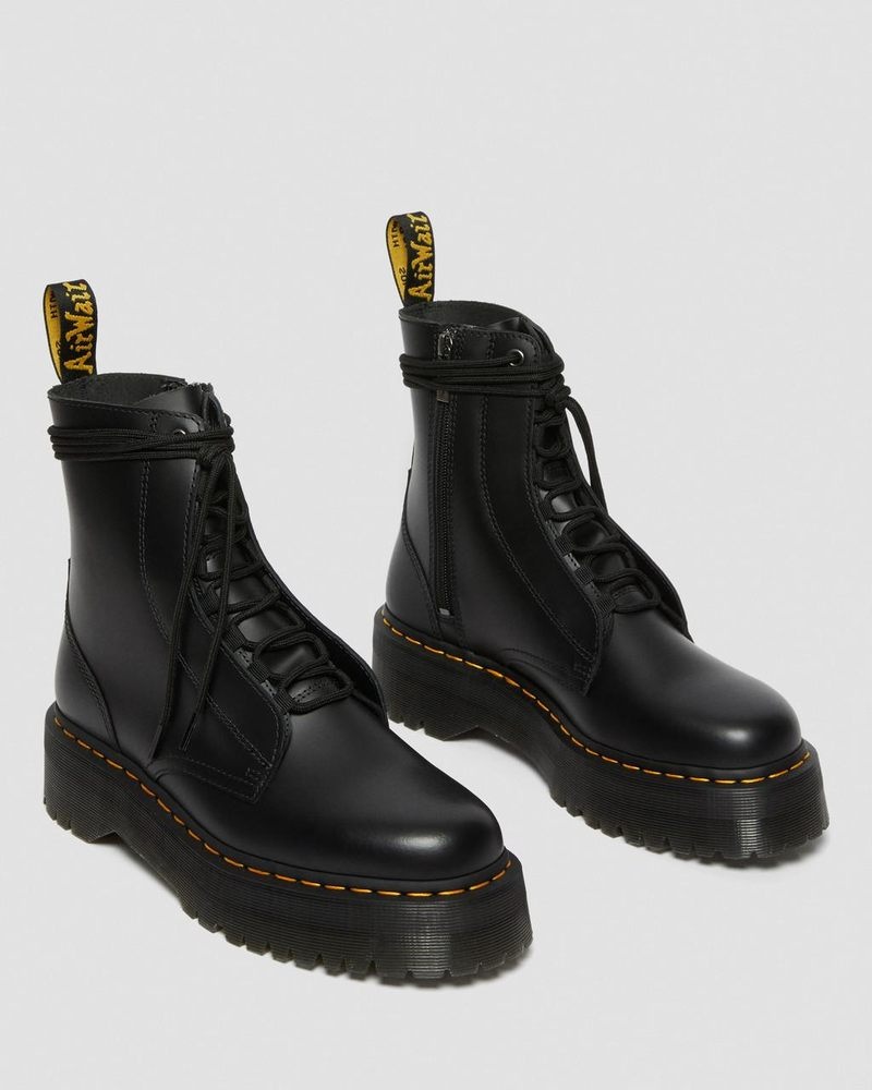 Botas de Plataforma Dr Martens Jarrick Smooth Cuero Plataforma Boots (Smooth Cuero) Negras | US72-K8WR