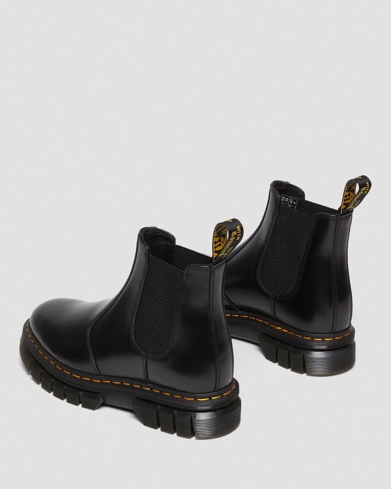 Botas de Plataforma Dr Martens Rikard Polished Smooth Cuero Chelsea Boots (Polished Smooth) Negras | MD47-O5PB