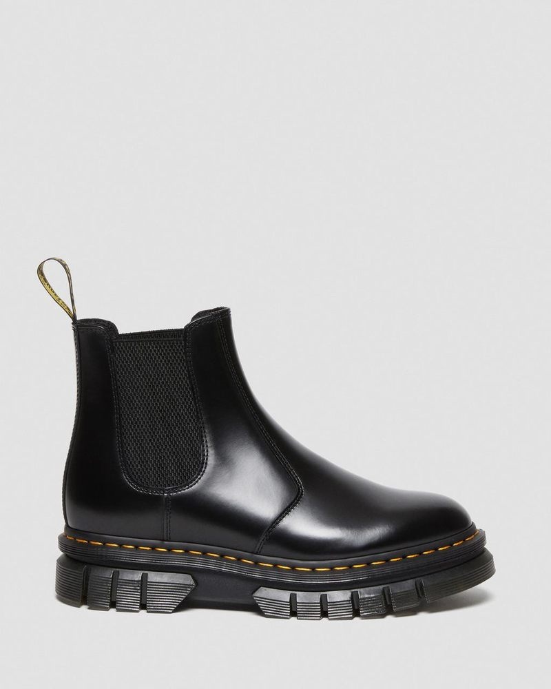 Botas de Plataforma Dr Martens Rikard Polished Smooth Cuero Chelsea Boots (Polished Smooth) Negras | MD47-O5PB