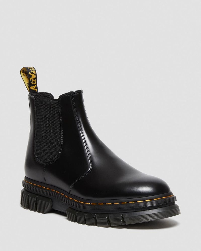 Botas de Plataforma Dr Martens Rikard Polished Smooth Cuero Chelsea Boots (Polished Smooth) Negras | MD47-O5PB