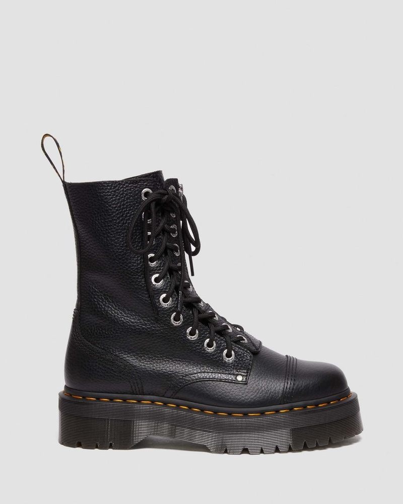 Botas de Plataforma Dr Martens Sinclair Hi Milled Nappa Cuero Plataforma Boots (Milled Nappa) Negras | QP22-X8OL