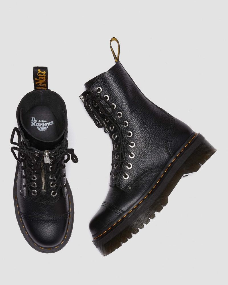 Botas de Plataforma Dr Martens Sinclair Hi Milled Nappa Cuero Plataforma Boots (Milled Nappa) Negras | QP22-X8OL