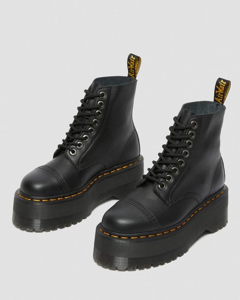 Botas de Plataforma Dr Martens Sinclair Max Pisa Cuero Plataforma Boots (Pisa) Negras | SN81-W5TK