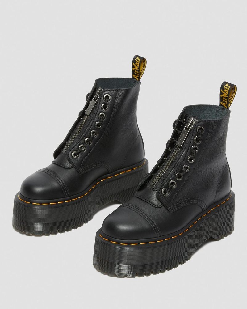 Botas de Plataforma Dr Martens Sinclair Max Pisa Cuero Plataforma Boots (Pisa) Negras | SN81-W5TK