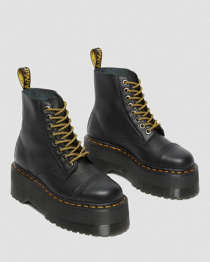 Botas de Plataforma Dr Martens Sinclair Max Pisa Cuero Plataforma Boots (Pisa) Negras | SN81-W5TK