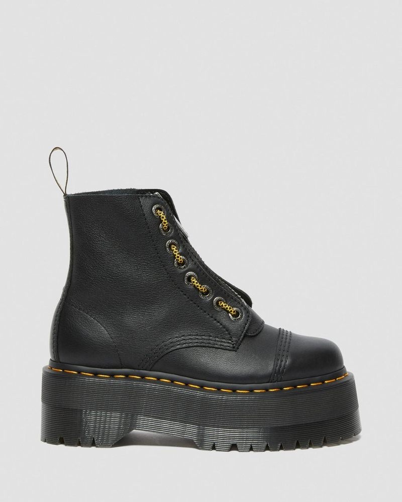 Botas de Plataforma Dr Martens Sinclair Max Pisa Cuero Plataforma Boots (Pisa) Negras | SN81-W5TK