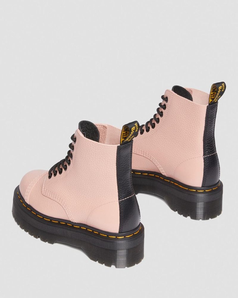 Botas de Plataforma Dr Martens Sinclair Milled Nappa Cuero Plataforma Boots (Milled Nappa) Beige | TK05-R0PZ